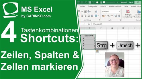 4 Excel Shortcuts Tastenkombinationen Zur Markierung Von Zellen Zeilen Und Spalten Carinko