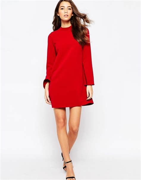 Image Of Asos Tunic Dress With Flared Sleeves Long Sleeve Dress Aw