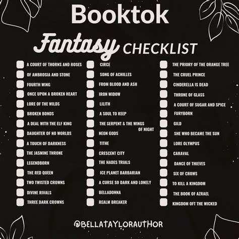 Booktok Checklist In Fiction Books Worth Reading Book Reading