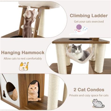 Hivvago Inch Cat Tree Tower Multi Level Activity Center With