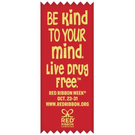 Red Ribbon Week Ribbons Self Stick Be Kind To Your Mind Live Drug