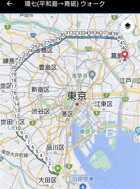 みかげっち On Twitter 今日は環七歩きに挑戦 平和島大田区から外回りで青砥葛飾区まで43km 本当は葛西江戸川区まで