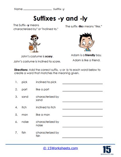 Suffix Y Worksheets 15