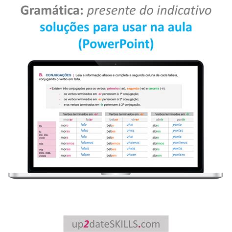 Gram Tica Portuguesa Presente Do Indicativo Verbos Regulares