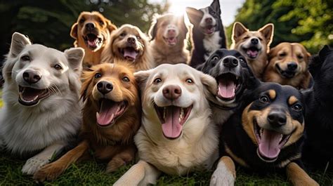 Adorable Smiling Dogs Premium Ai Generated Image