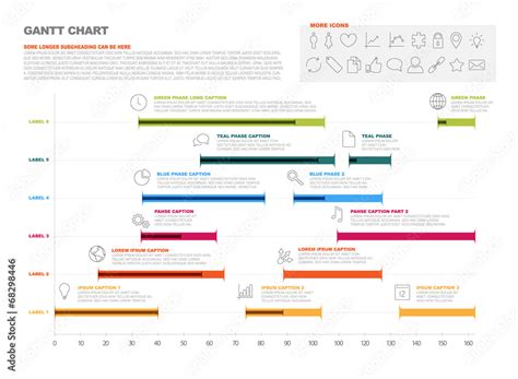 Gantt project production timeline graph Stock Vector | Adobe Stock