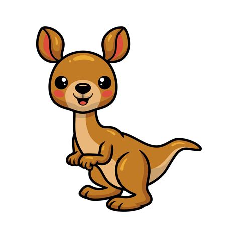 Cute little kangaroo cartoon standing 12378351 Vector Art at Vecteezy