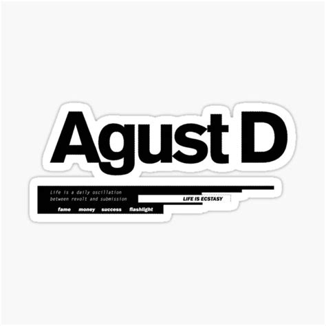 Agust D Sticker For Sale By Nicloria Redbubble