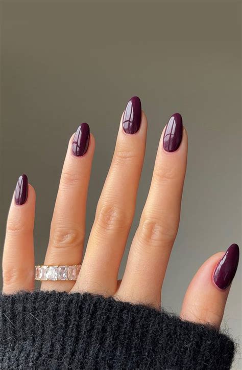 Embrace Autumn With Stunning Nail Art Ideas Simple Plum Colour Nails