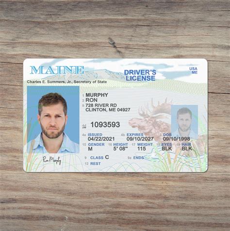 Maine Drivers License Psd Template 2024 Front And Back Part Buildid