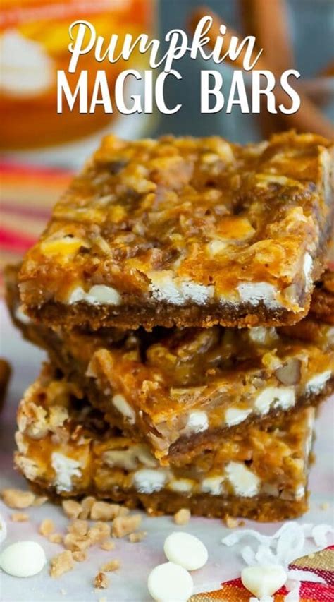 Easy Pumpkin Magic Bars 7 Layer Bars Crazy For Crust