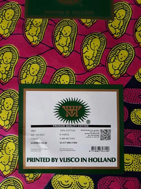 Authentic Vlisco Wax Hollandaise Dutch Block Wax Print African Wax