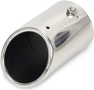 Polarlander 1pc Silver Stainless Steel Exhaust Tail Rear Muffler Tip