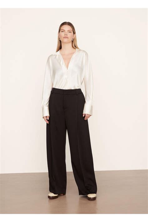 Vince Tailored Wide Leg Trouser Black Editorialist