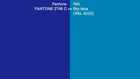 Pantone 2746 C Vs Ral Sky Blue Ral 5015 Side By Side Comparison