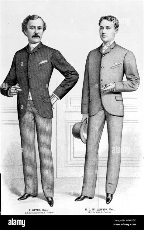 Tailor and Cutter. 1886. Left: Mourning coat. Right: Lounge suit night ...