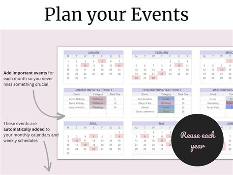 Excel Calendar Editable Calendar Spreadsheet Calendar Template Goal Calendar Event Calendar ...