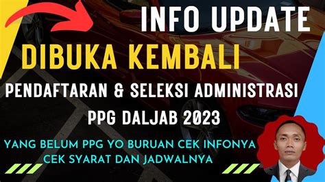 Resmi Dibuka Kembali Pendaftaran Ppg Dalam Jabatan Berikut