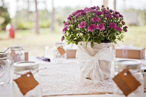 Mum Plant Centerpiece Happily Ever After Pinterest Centerpieces