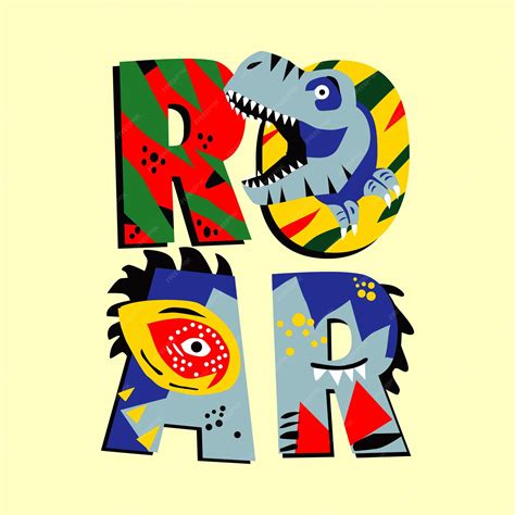 Premium Vector | Roar t rex in strong design cartoon vector illustration