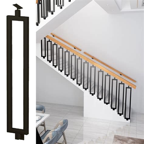 LXLZYXSF Stairs Metal Balusters Side-Mounted, Single Rectangle, Hollow ...