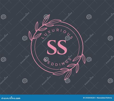 Ss Initials Letter Wedding Monogram Logos Template Hand Drawn Modern