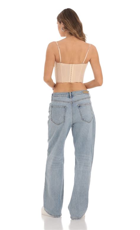 Corset Bralette Top In Nude LUCY IN THE SKY