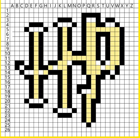 Pixel Art Facile Harry Potter Logo Jaune