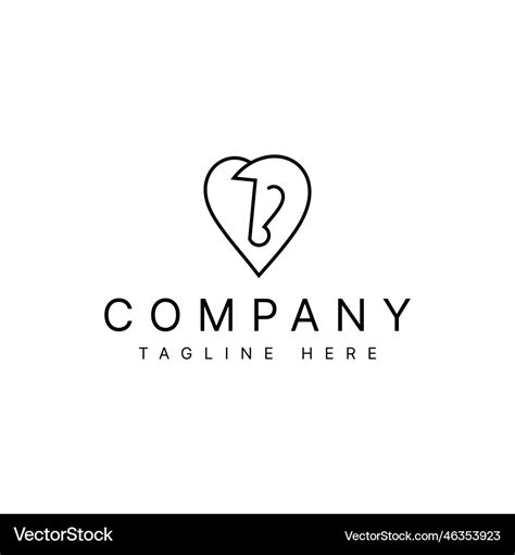 Horse love heart logo design Royalty Free Vector Image