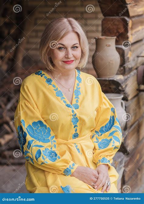 Romantic And Femininity Older Woman In Ethical Dress Stock Image