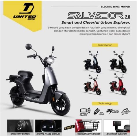 Jual Sepeda Motor Listrik United Salvador Watt Electric Bike