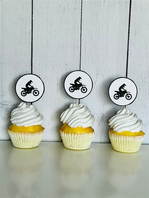 Dirt Bike Printable Cupcake Toppers Dirt Bike Cupcake Etsy Cupcake