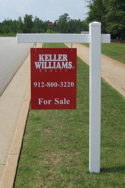 4ever Products Vinyl Pvc Real Estate Sign Post White With Flat Cap