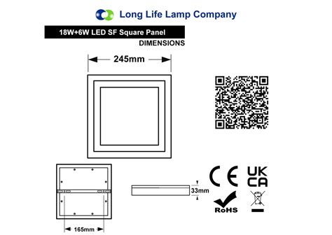 W Square Led Ceiling Light Cool White With Blue Ambient Ring Surface