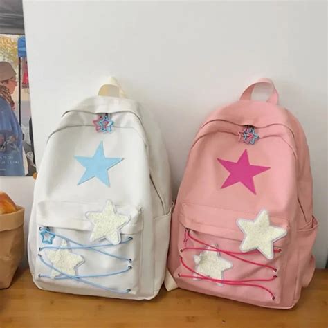 Mochilas Coreanas Con Estrellas Para Mujer Mochilas Escolares Est Ticas