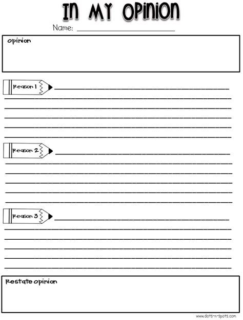 Opinion Writing Template Free Printable