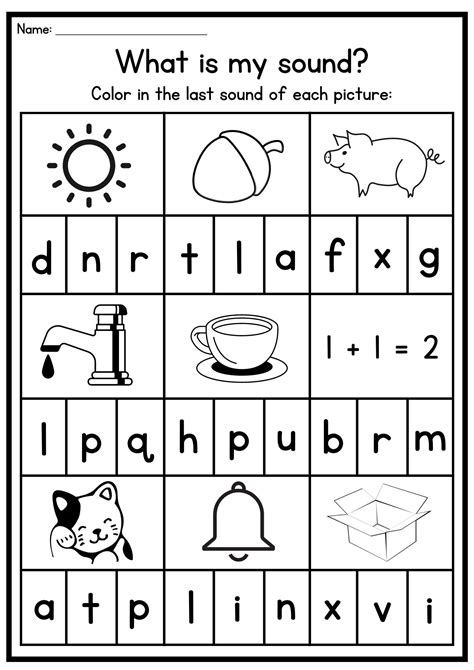 Ending Sound Worksheets Phonics Cvc Phonemic Awareness Pre Reading