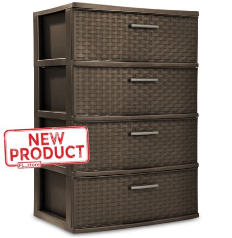 Sterilite 5 Drawer Organizer Storage Cabinet Wide Tower Plastic Build