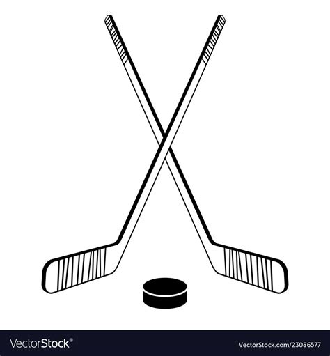 Two Crossed Hockey Sticks And A Puck Vector Illustration Download A