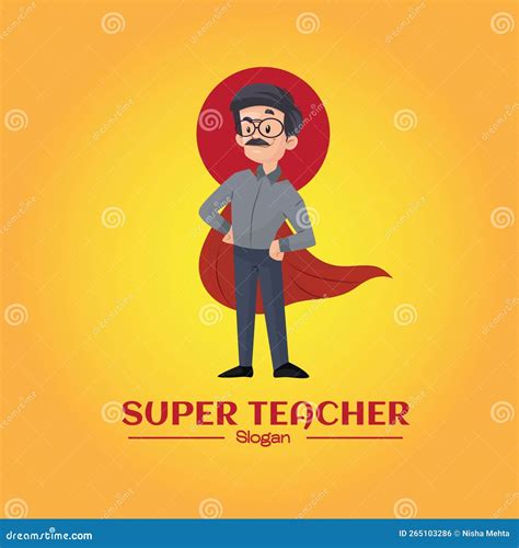 Super Teacher Vector Mascot Logo Stock Vector Illustration Of Design Logotype 265103286