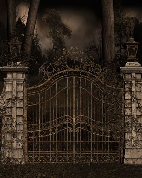 Cemetery Gates 2 By Blackdragynstock Haunted House Drawing Creepy