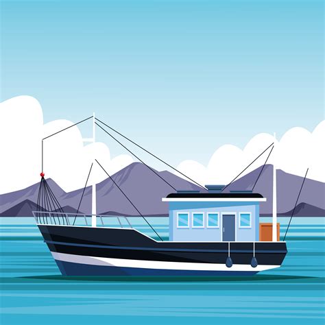 Fishing Boat Cartoon 657459 Vector Art At Vecteezy