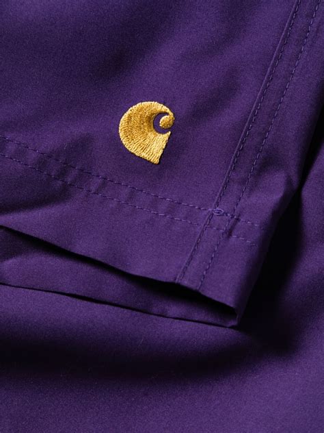 Carhartt WIP Chase logo-embroidered Swim Shorts | Purple | FARFETCH