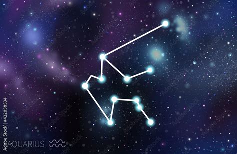 Aquarius constellation in night sky Stock Illustration | Adobe Stock