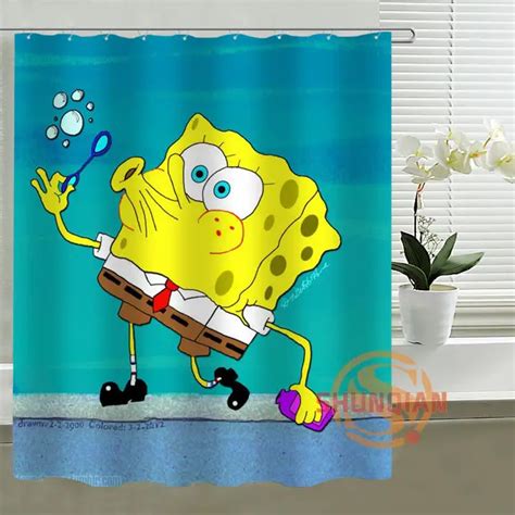 SpongeBob SquarePants Shower Curtain Personalized Custom Bath curtain ...