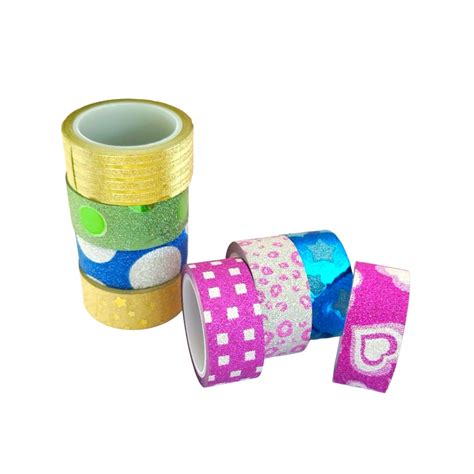 Cinta Adhesiva Washi Tape Glitter Design Ibi Craft Pack X Papeleria