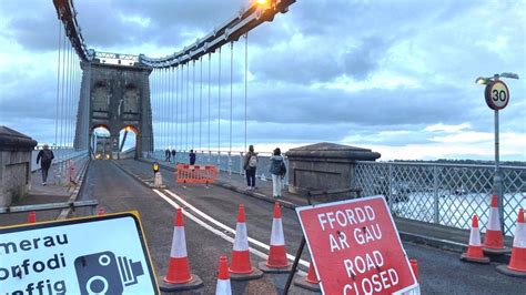 Menai Bridge Immediate Closure For Anglesey Crossing Bbc News