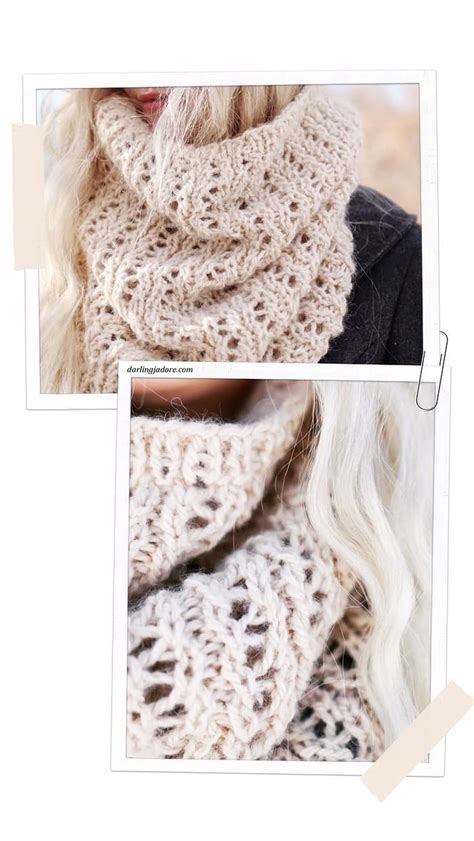 Snowfall Cowl Knitting Pattern Lace Cowl Scarf Pattern By Darling Jadore