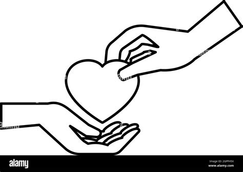 Hand Gives Heart Icon Outline Style Stock Vector Image Art Alamy