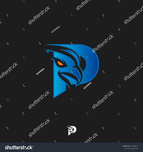 Letter P Eagle Head Silver Logo Stock Vector Royalty Free